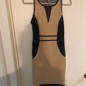 Brown and black mini dress